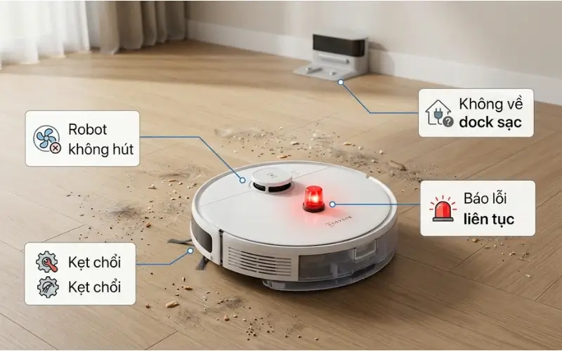 Sửa robot hút bụi ecovacs các lỗi