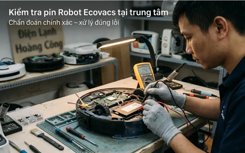 Trung tâm sửa chữa thay pin robot hút bụi Ecovacs